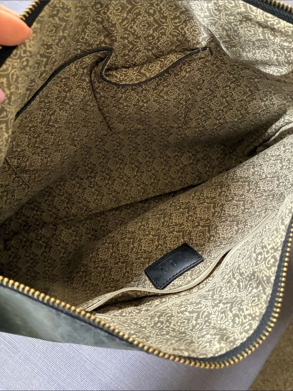Classic Grey Faux-Leather Tote with Tan Handles - Versatile Everyday Bag